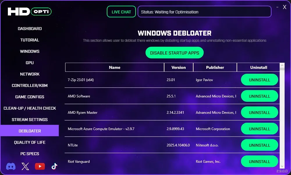 Debloater Section