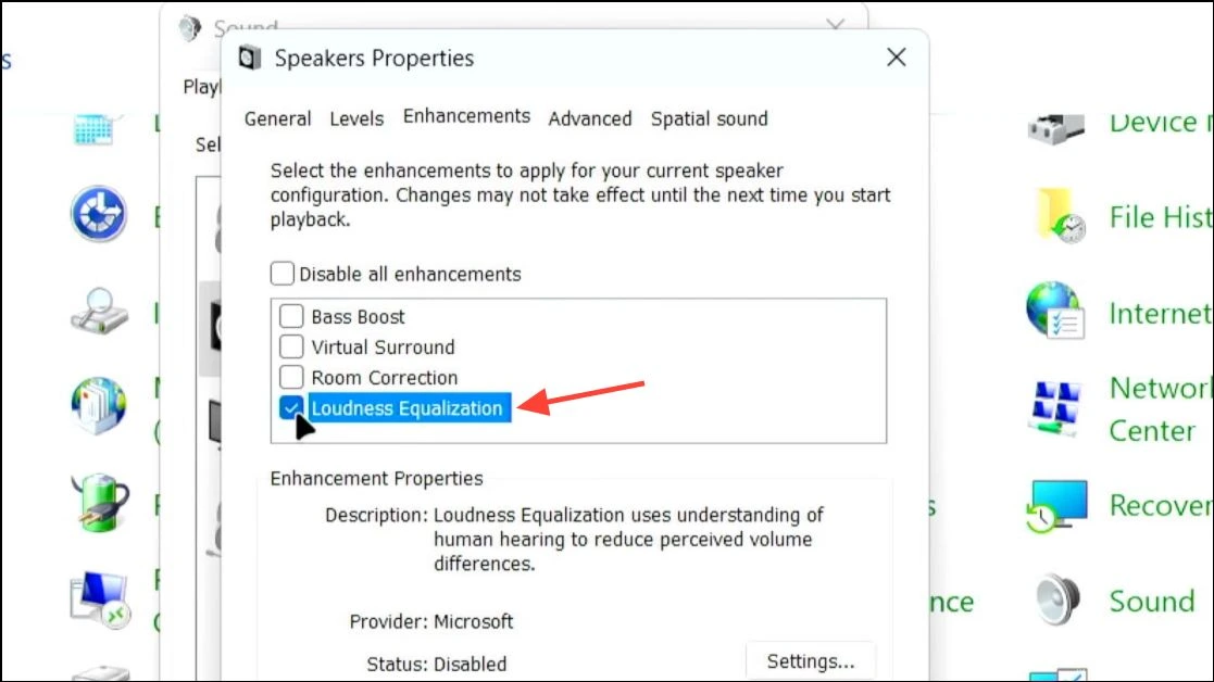 Windows sound settings
