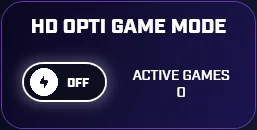 HD OPTI Game Mode disabled in the bottom-left panel