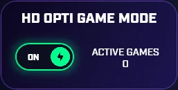 HD OPTI Game Mode enabled in the bottom-left panel