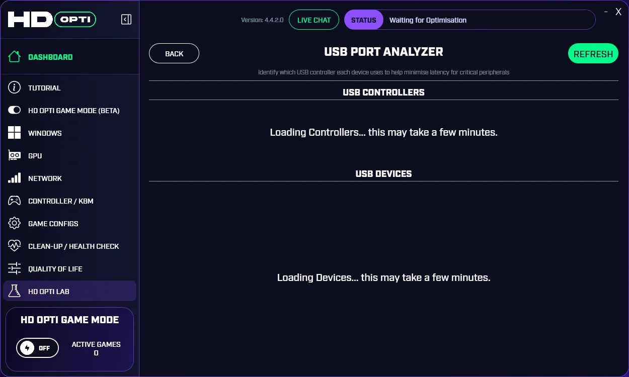 USB Port Analyzer loading controllers and devices