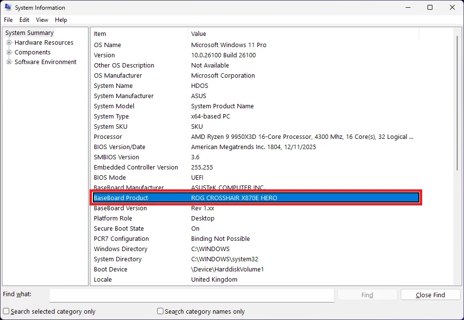system information image