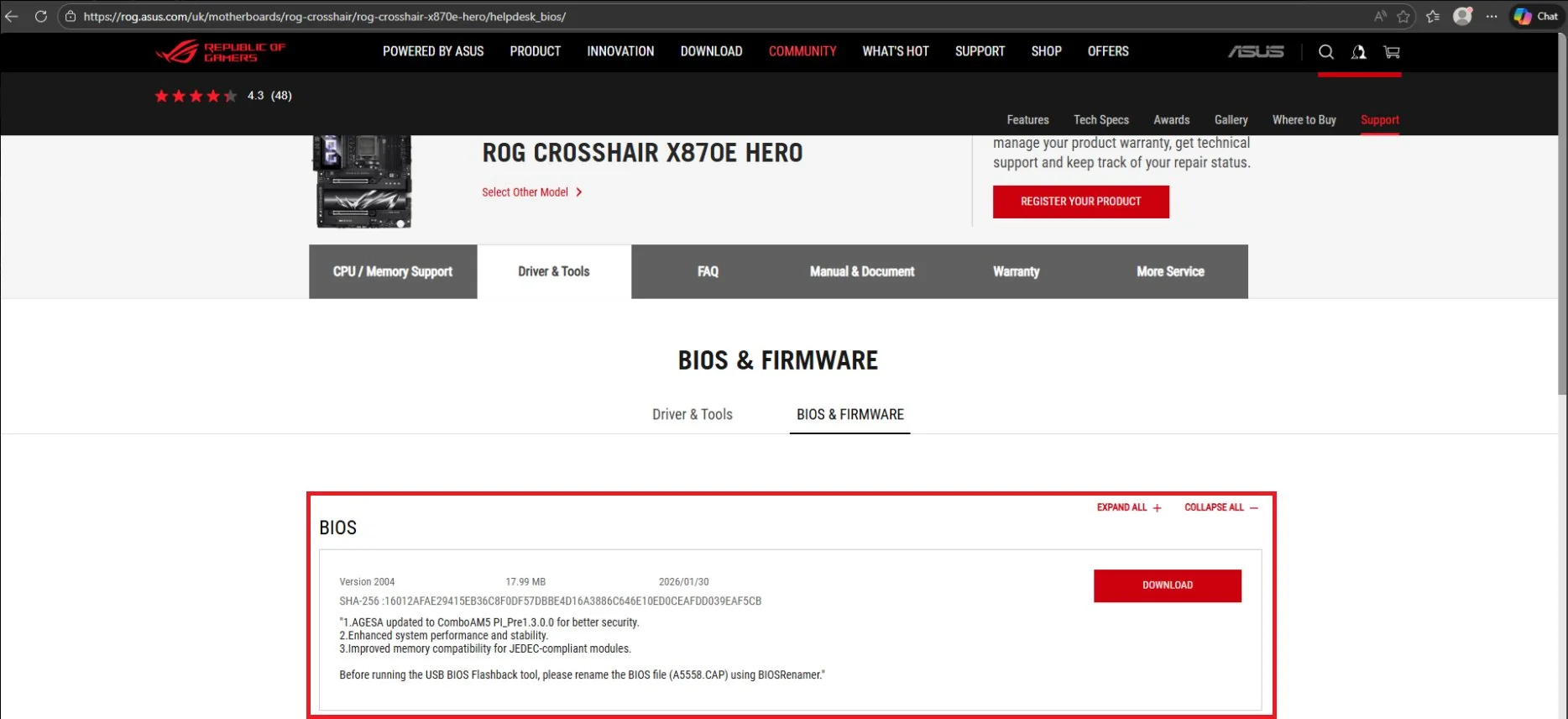 Website Bios Firmware Download