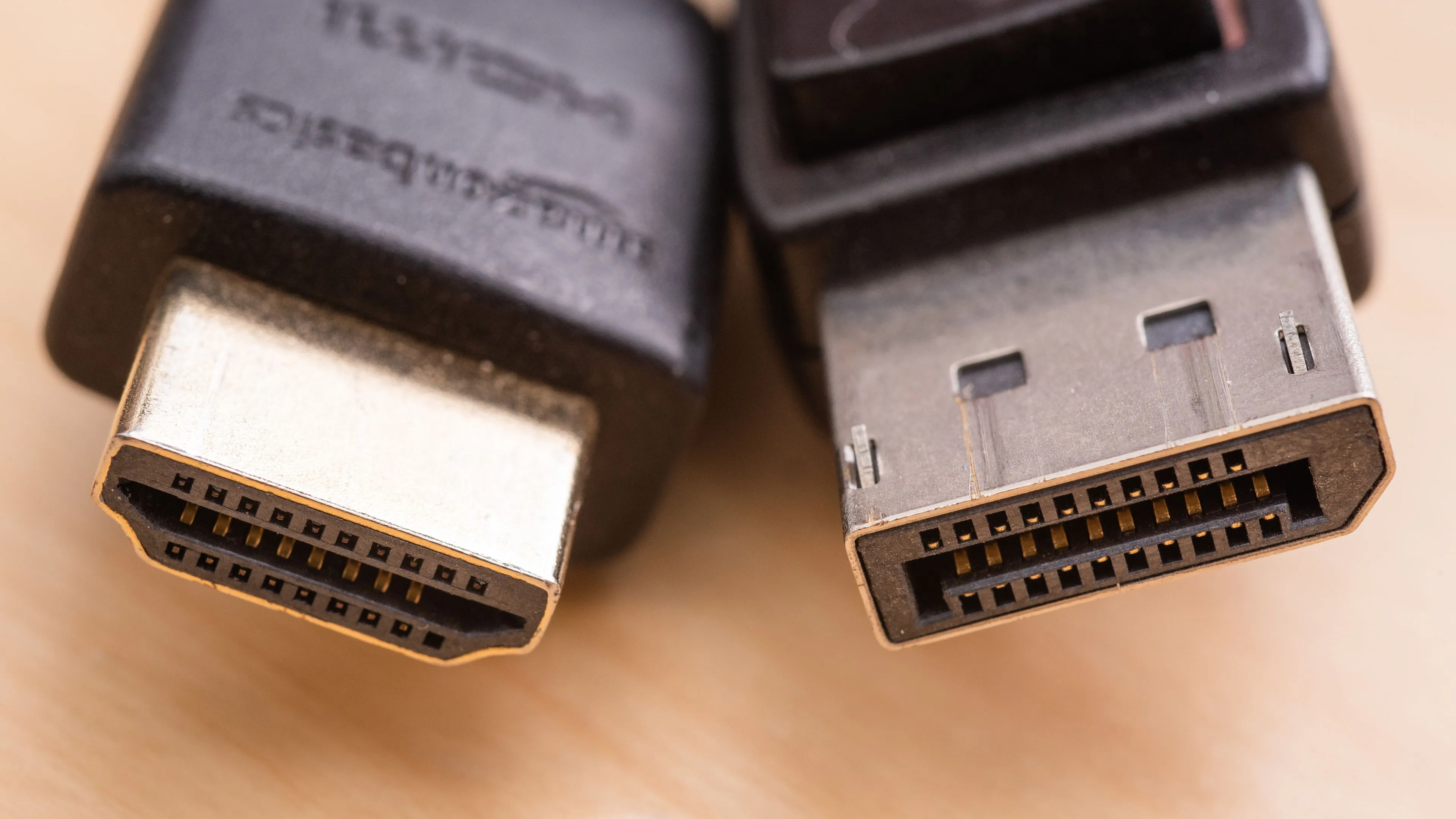 HDMI and DisplayPort cables side by side